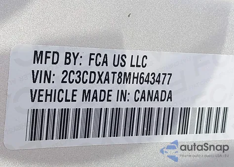 2021 Dodge Charger Police Rwd z USA, uszkodzony, nr VIN 2C3CDXAT8MH643477